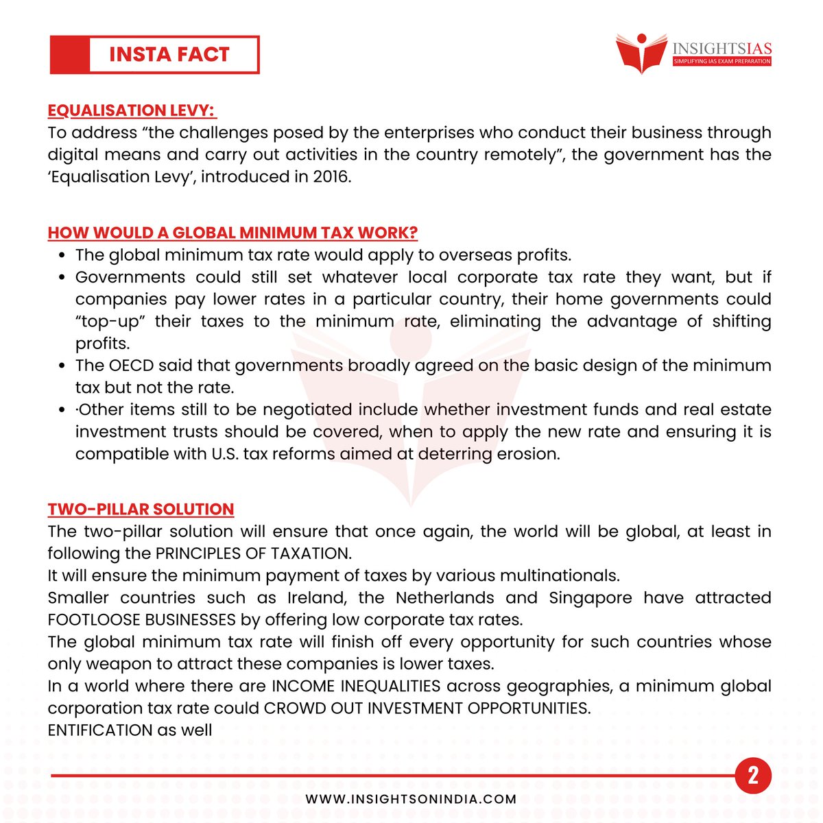 Our #UPSC initiative: #InstaFact! 
#GlobalMinimumTax #GMT