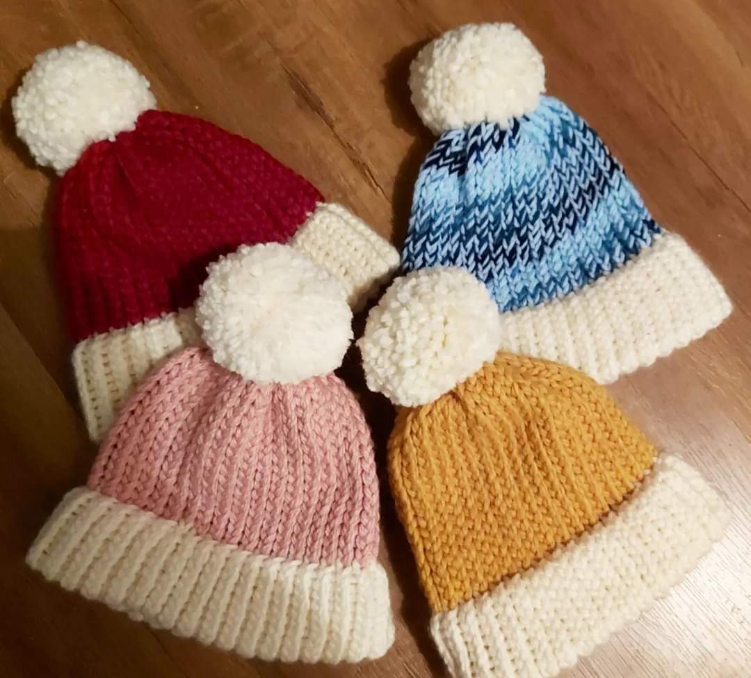 hatswithpurpose's tweet photo. Here are some of my favorite hats from 2022. Onto a new year! 
---
#yarn #hats #pompom #knitting #loomknitting #fun #crochet #knittinglover #yarnlove #newyear #cutehats #cute #warm #winter https://t.co/mNagcYP8yr
