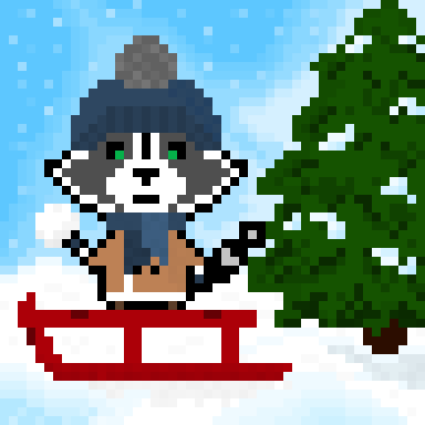 Title: 'Hello-raccoon and a snow sled'
Hand-drawn
1/1
Link:
opensea.io/assets/matic/0…

#OpenSeaNFT #raccoon #pixelArt #winter #snow #sled #spruce #snowdrift #pompomHat