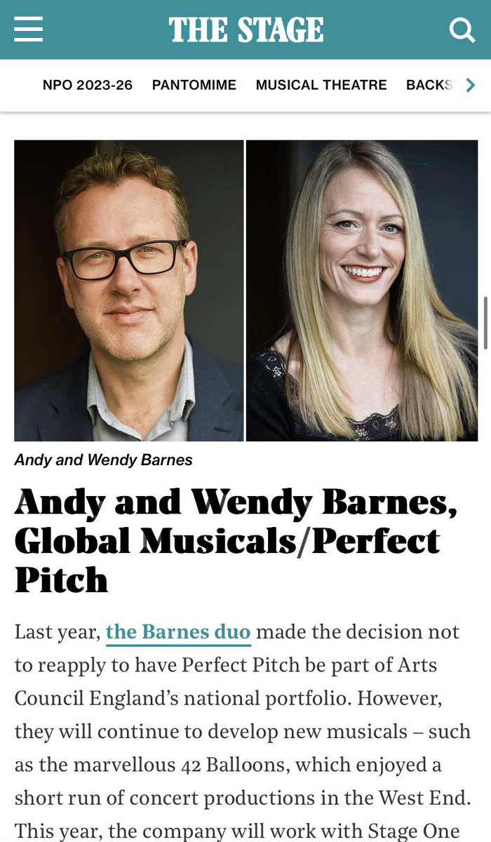 The Stage 100! Incredibly proud of the Barnes duo 💛 #TheStage100