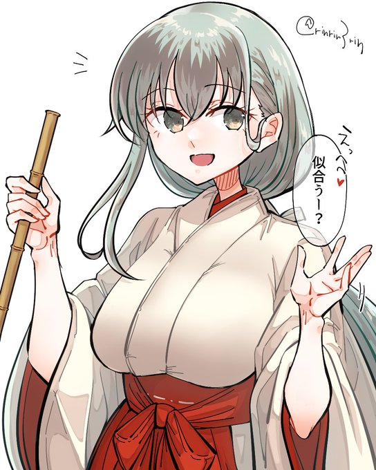 艦これらくがき。巫女さんバイトの鈴谷 