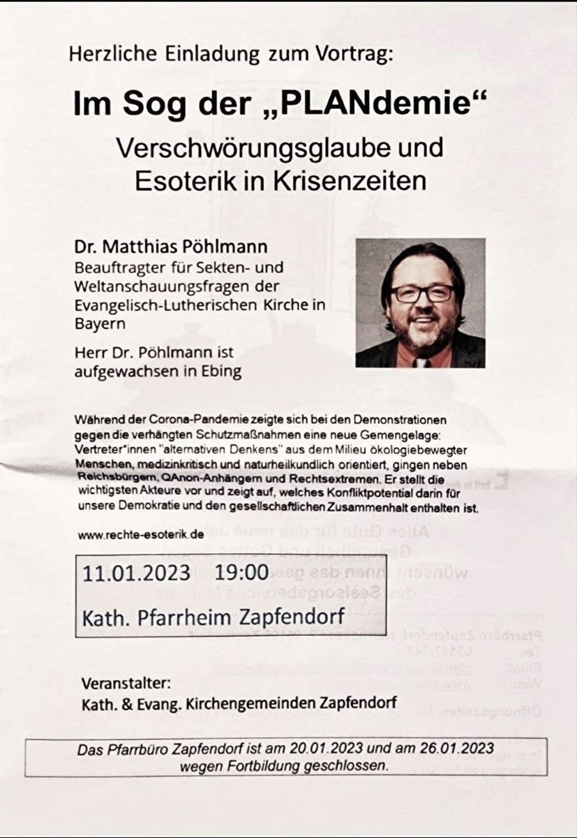 _EhrenfrauTV_'s tweet photo. #Bamberg #Zapfendorf #Ebing #Rattelsdorf #Breitengüssbach und Co. Ihr seid am 11.1. herzlich zur freien Meinungsdiskussion mit einem sogenannten Sektenprediger der Coronalisten eingeladen. Bleibt sachlich! Und stabil! https://t.co/jjaQn1oQKC