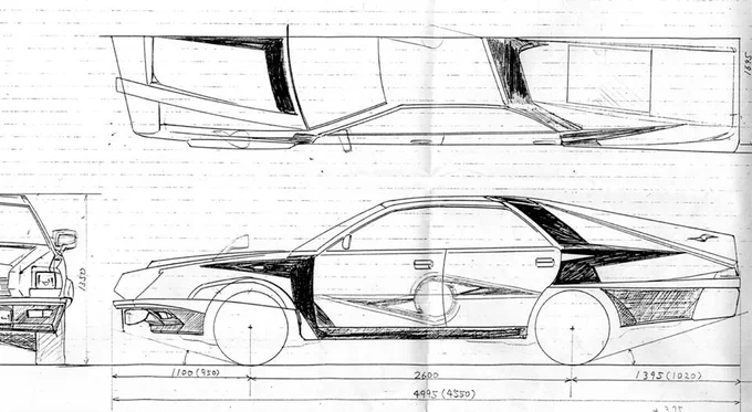 ゴメンこれ年寄りだから判るのでRTしちゃいます
実は思い出のクルマでして
某氏からのオファーで始動した更なるポインター計画のベース車でした😅
 PO7で問題であったトランク使えない問題をエアブレーキ風リッドで解決するとか色々考えてました。
参考
基本構想三面図とイメージスケッチ

#老害独話 https://t.co/xYbfz0c6aq 