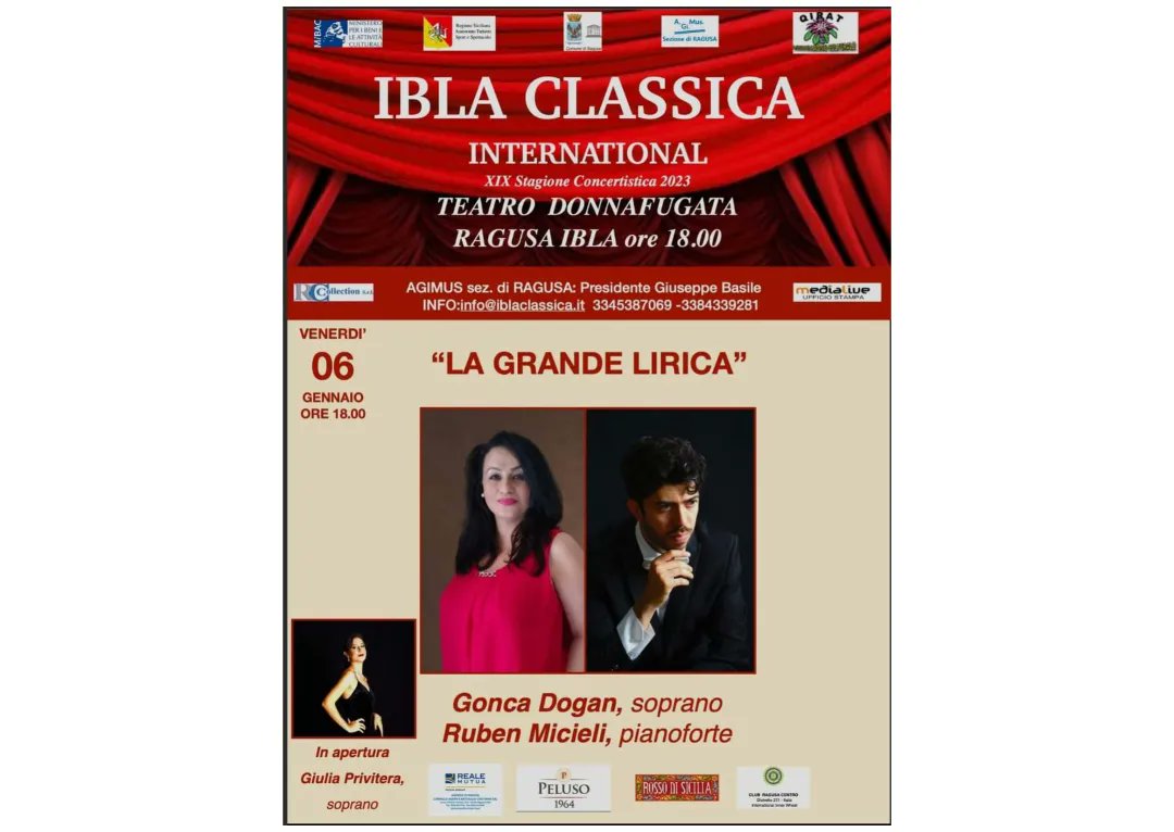 SopranoGDogan's tweet photo. Vi aspettiamo 🎉🎶🌹
GRAN GALA DELLA LİRİCA
06 Gennaio 2023
Alle 18.00
Teatro Donnafugata,Ragusa İbla

#sopranogoncadogan #sopranogiuliaprivitera #rubenmicieli #teatrodonnafugata  #ragusaibla https://t.co/61syLPEUXX