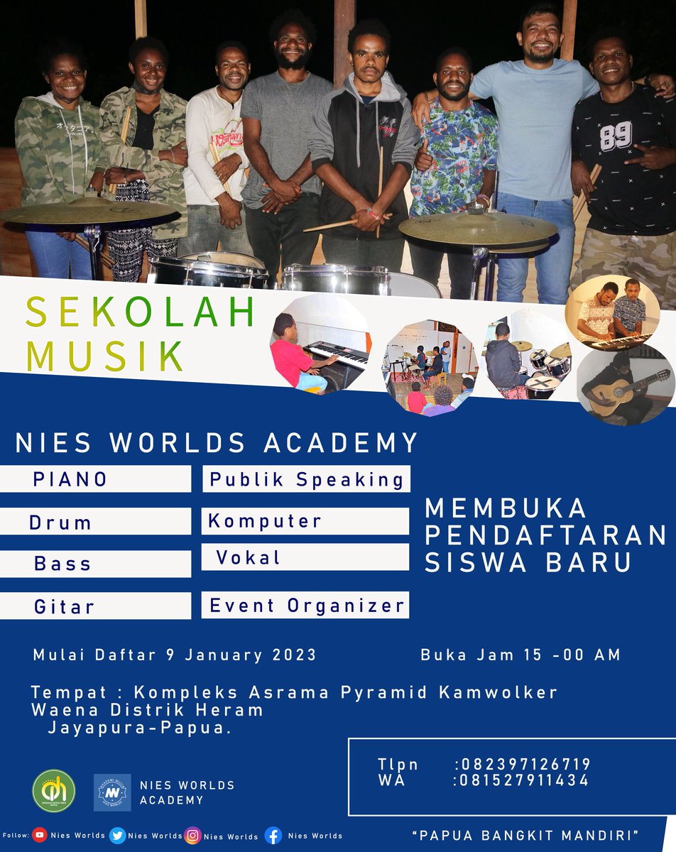 Tabuni7's tweet photo. School musik Nies Worlds akademi https://t.co/0eUK0mcB8E
