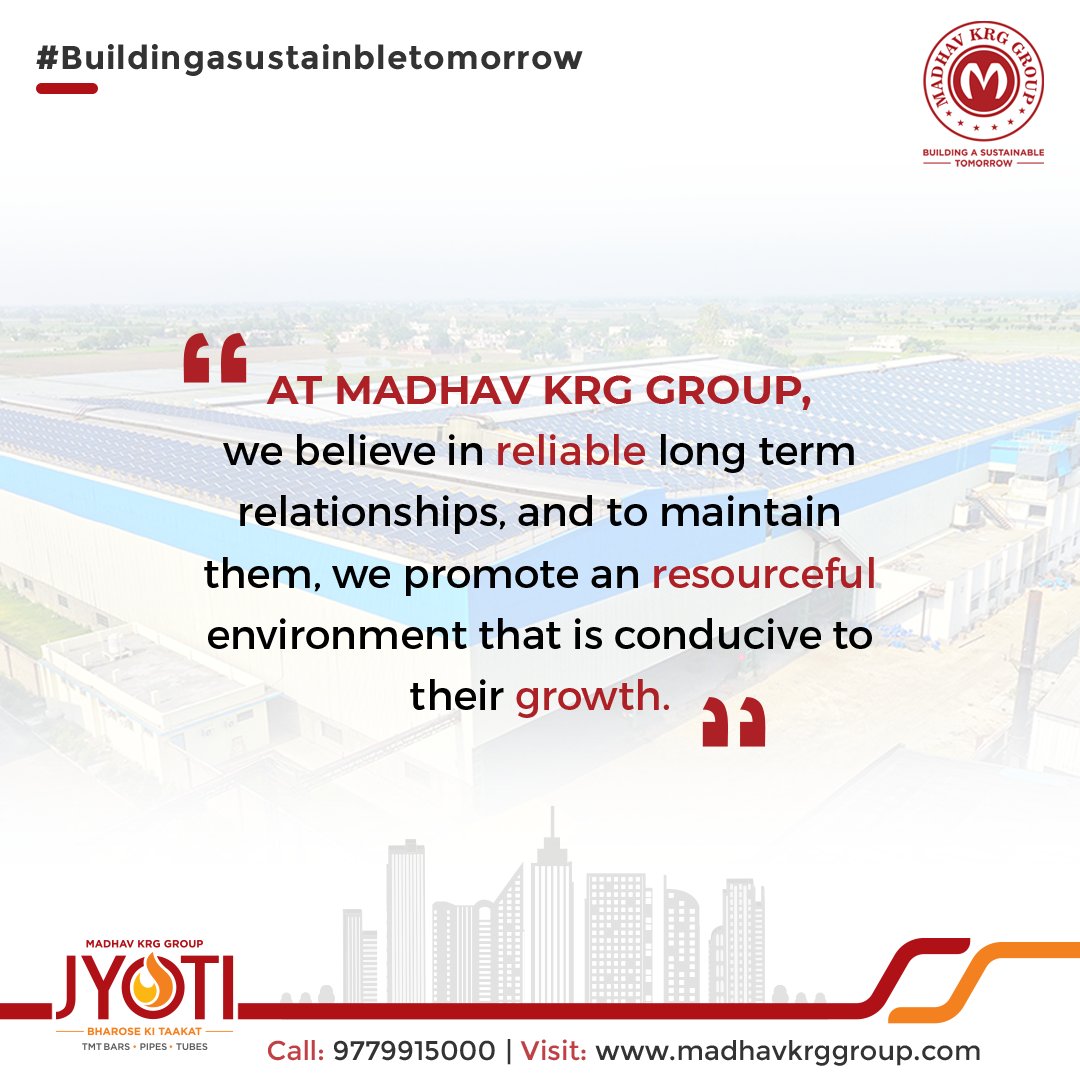 MadhavKRGGroup's tweet photo. At Madhav KRG Group, we believe in reliable long term relationships, and to maintain them, we promote an resourceful environment that is conducive to their growth.
#buildingasustainabletomorrow
#MadhavKrg #madhavkrggroup #relationships #resourceful #environment #Growth https://t.co/SWFFGctSD3