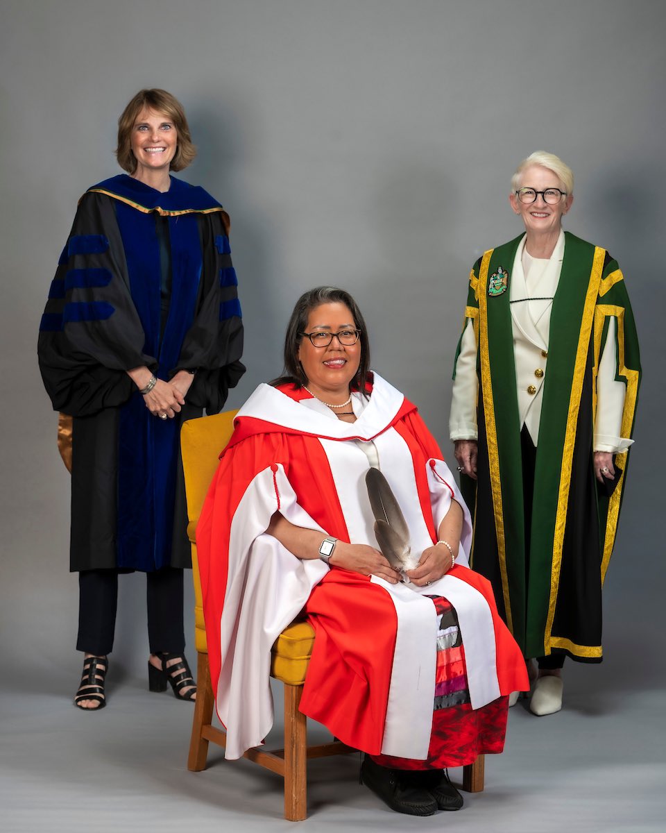 Wore my Ribbon Skirt as I accepted the Honorary Doctorate of Laws conferred upon me in 2021. Twas a special day during a unique time in history. #NationalRibbonSkirtDay