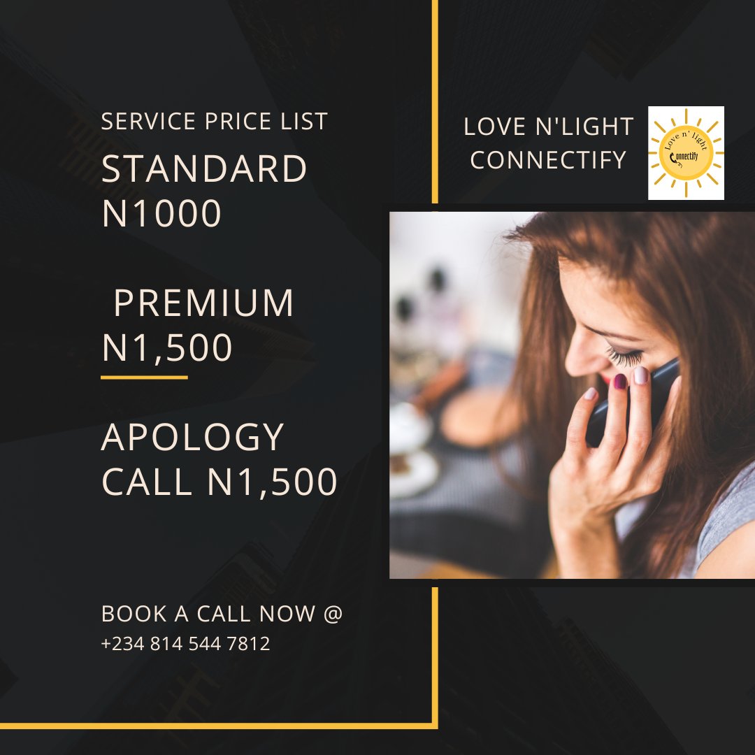 Love_n_light_CO's tweet photo. As we're known for exceptional and top-notch services,  the management of love n'light connectify has UP their game and the beautiful ride is about to get lit than ever🥰

We now offer two packages of call services- * 🥰 https://t.co/jwhbBG3Gsz