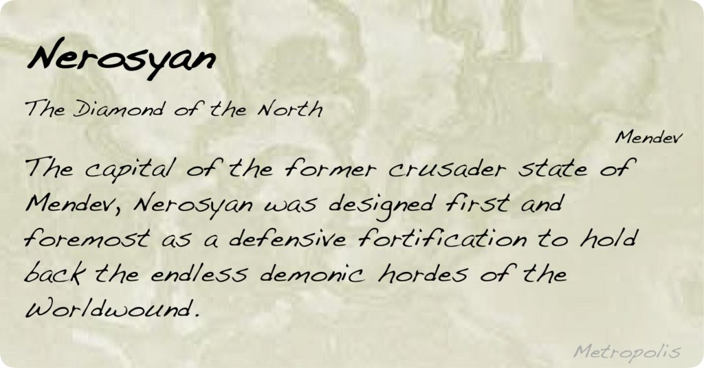 GolarionToday's tweet photo. Nerosyan, Mendev
https://t.co/nA4dNDvwKp
#Nerosyan #Mendev #TheDiamondoftheNorth #Worldwound https://t.co/EENTIOfqyE