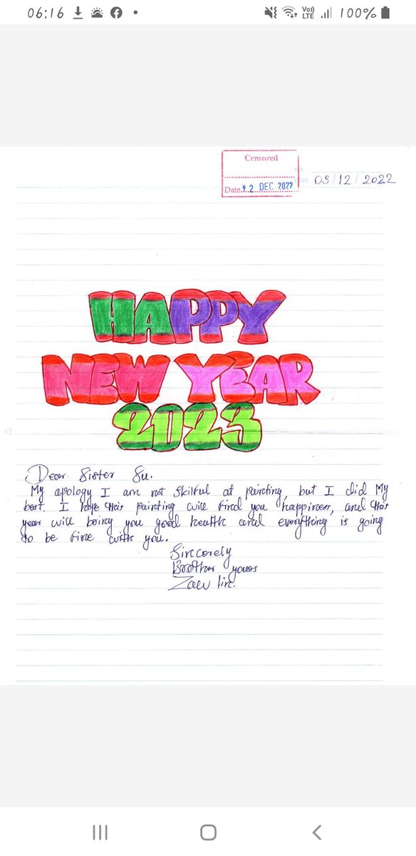 SuBuchanan70's tweet photo. A New Year's message from Zaw Lin who is spending his life in prison in Bangkok for crimes he did not commit! #wrongfulconviction #scapegoat @Prisonwatchint @PrisonersAbroad @hopeforprisoner #kohtaomurders #thecurseoftheturtle https://t.co/IUPUK9Ww8m