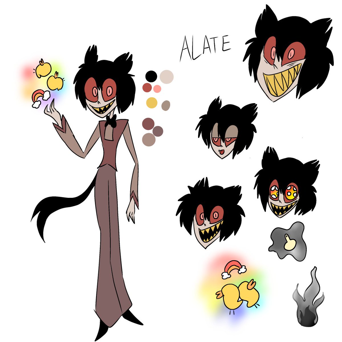 HazbinIt's tweet photo. New character design alate is back! Follow if you want to see more alate!! ☺☺☺#hazbin hotel https://t.co/UjL7xRbCWD