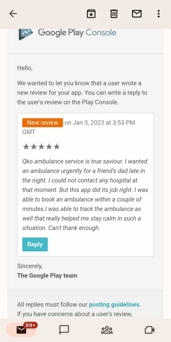 SAFE, RELIABLE, ON-TIME-technology is what makes us! Review of a user who used our app to book ambulances &amp; track it real time. <a href="/dial4242/">Dial4242</a> deliver #ambulance in 15 mins, backed up by a tech team that follows proper processes! In emergency dial 18002664242 #savinglives #healthcare