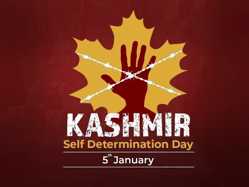 Today is the 5th January Right to Self-Determination Day 🗓 and #Kashmir has been deprived of this right for more than 7 decades. It's time we stand together to fight for their rights and show our support 🤝.  #StandForKashmir #RightToSelfDetermination