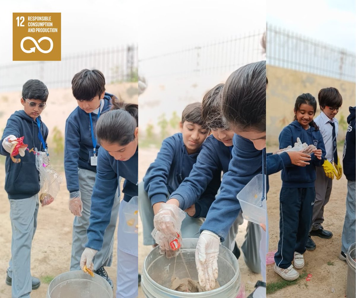 Froebels's tweet photo. As part of our UN SDG-12, Responsible Consumption and Production, Years 4 and 5 worked to create compost to use as organic fertiliser and to help reduce carbon and greenhouse gas emissions. 
#Froebels @SDG2030 https://t.co/we0MRUJ4M8