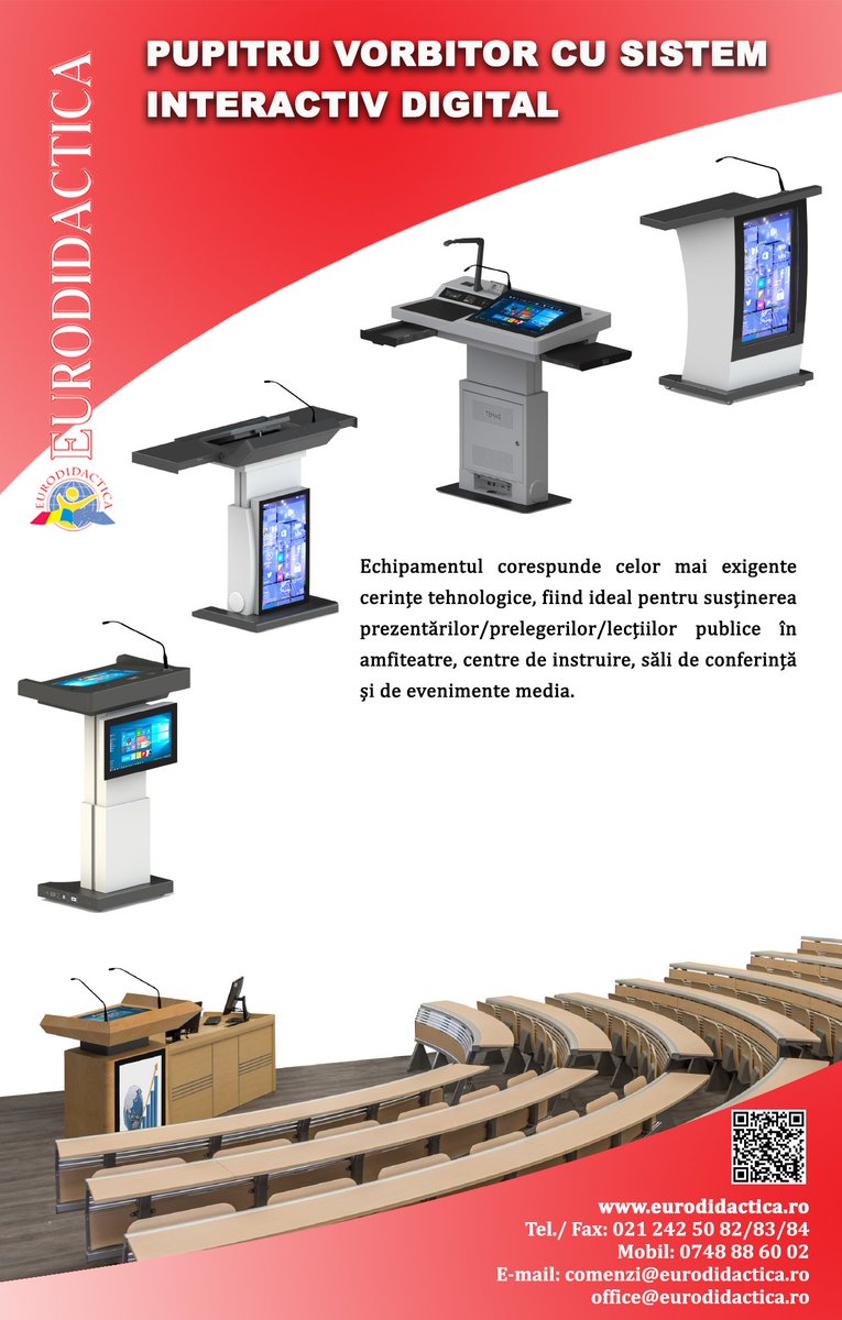 Eurodidactica's tweet photo. Cu un design funcțional modern, echipamentul corespunde celor mai exigente cerințe tehnologice, încorporând un ecran pentru vorbitor, un ecran frontal, microfon, PC.
Întreaga ofertă o găsiți pe: https://t.co/9dblYgbOag
#eurodidactica #scoala #telescoala #universitate #facultate https://t.co/A0IFLir768