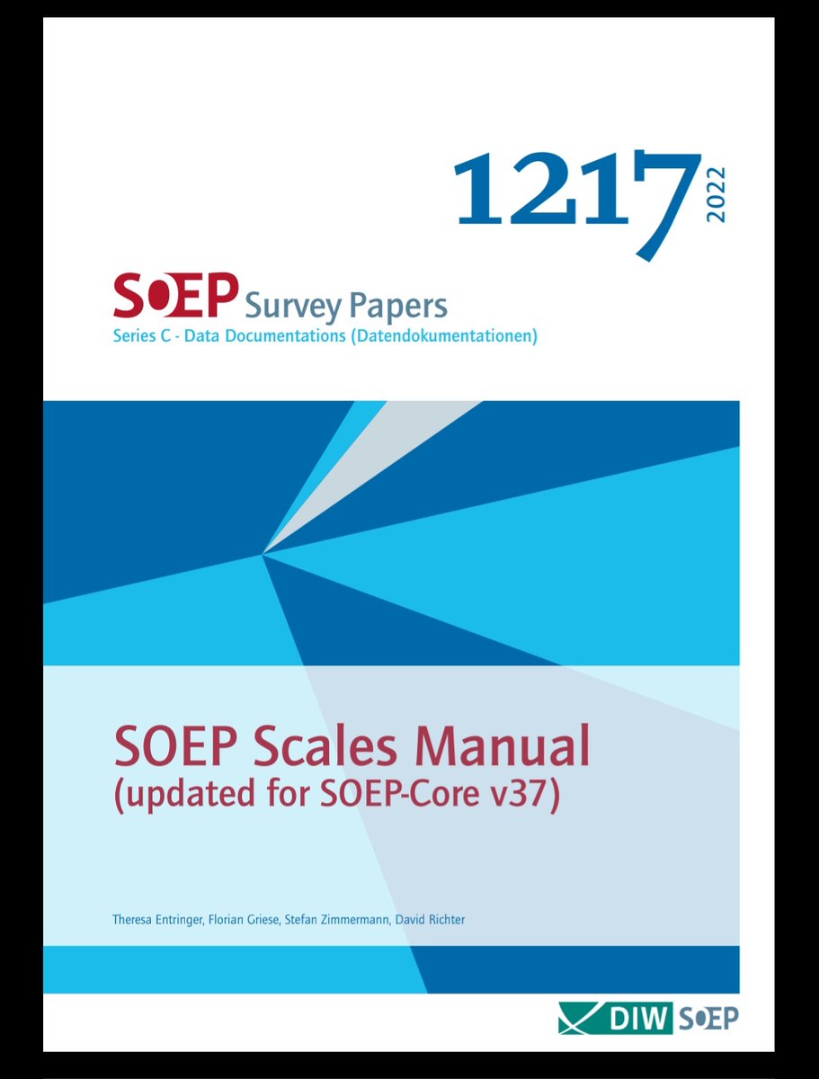 Good news! We updated the SOEP scales manual. It now includes descriptions of all scales included in the SOEP v37, their psychometric properties and variable names. Hope it helps SOEP users to better orient themselves in our rich and multifaceted dataset.

diw.de/de/diw_01.c.86…