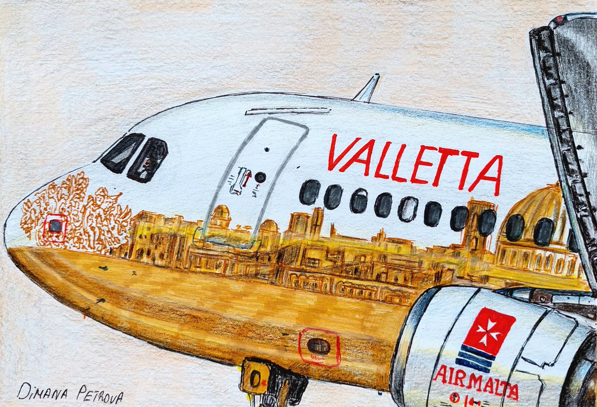 AircraftBy's tweet photo. I drew this iconic A320 9H-AEO of @airmalta with Valetta painted on the fuzelage! It's glorious, isn't it? 9H-AEO is no longer in their fleet.
#airmalta #airmaltacom #Malta #Valetta #MalteseIslands #A320 #Planespotting #MaltaAviationOutlook #art #9HAEO #VisitValetta #VisitMalta https://t.co/IheSWUiaDn