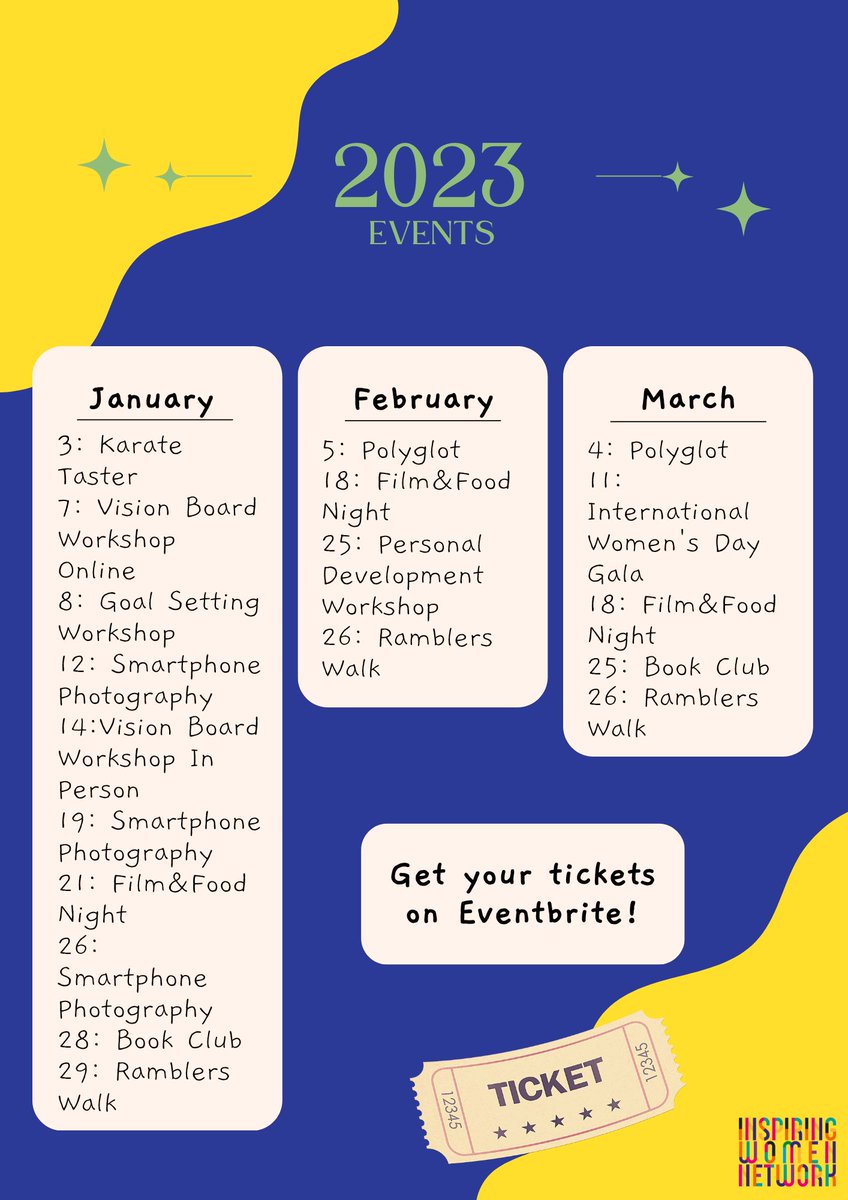Coming up in 2023...
Mark your calendars with our list of upcoming events, stay tuned for more! 💚
Eventbrite: eventbrite.co.uk/.../inspiring-…...

#IWN #cornwall #inspiringwomen #newyear #events #calendar