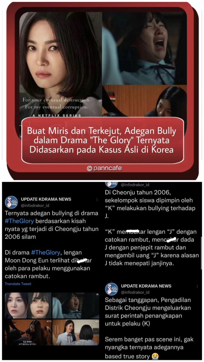 kdrama_menfess's tweet photo. •kdm• ⚠️🔥 THE GLORY 🔥⚠️ 
cw tw // violence bully 

Merinding pas tau ada yang ngalamin di dunia nyata. Semoga pelaku mendapatkan ganjaran dan korban diberikan ketentraman sepanjang hidupnya… https://t.co/c61fOlqw7c