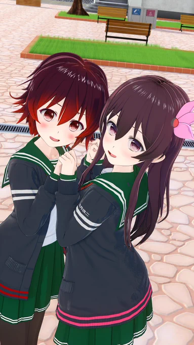 スマホの壁紙にしてる物を貼り気分によって変えてますがシーンデータお借りしてます#艦これ #睦月 #如月 #皐月#コイカツ #koikatsu 