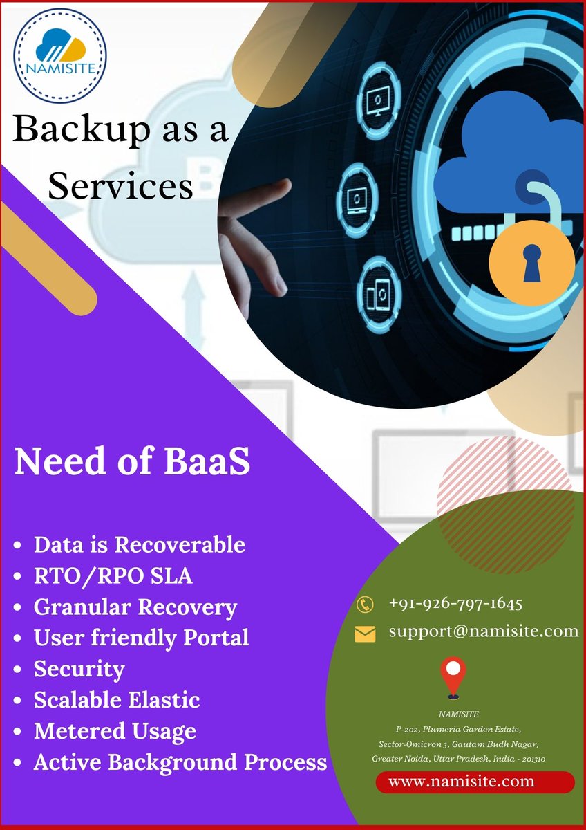 NAMISITE1's tweet photo. Backup as a service solution | Service provider company in Noida

Email Id: -support@namisite.com
Phone No:- +91-926-797-1645
visit:-https://t.co/5uIC3eAFcH

#backup #cloudstorage #cloud #databackup #datastorage #computersolutions #dataprotection https://t.co/oDA3VqJF9e