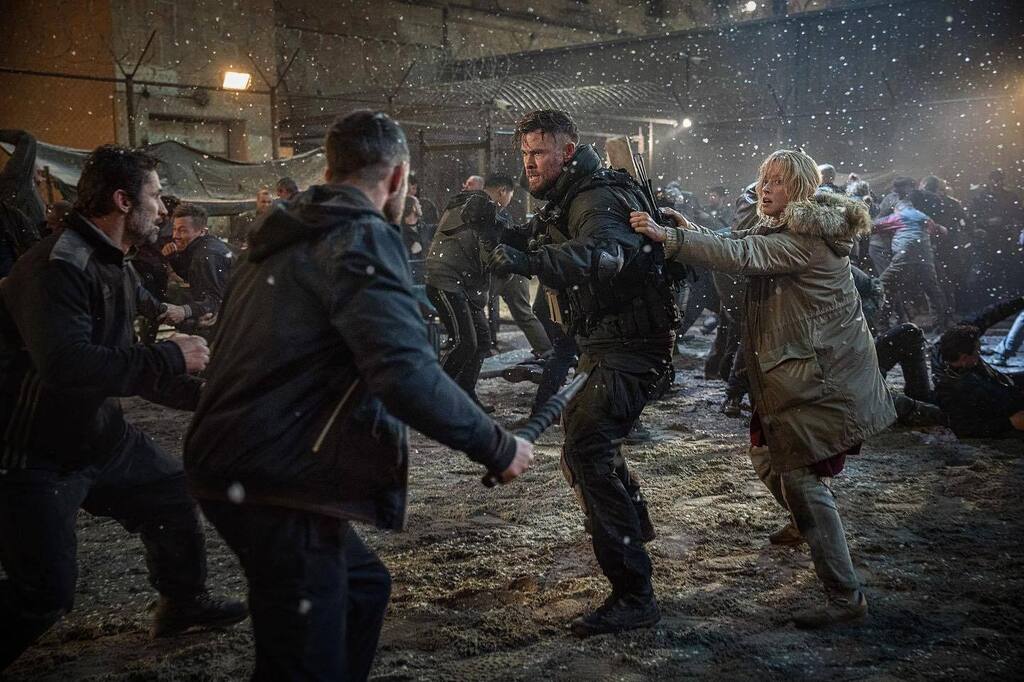 #Netflix just released a new image of mine from #Extraction2 of #chrishemsworth doing his #tylerrake I just love working for @samhargrave and @chrishemsworth they both literally throw me in the middle of the mayhem. Looks easy but even I’ll admit I had to fight with everythi…