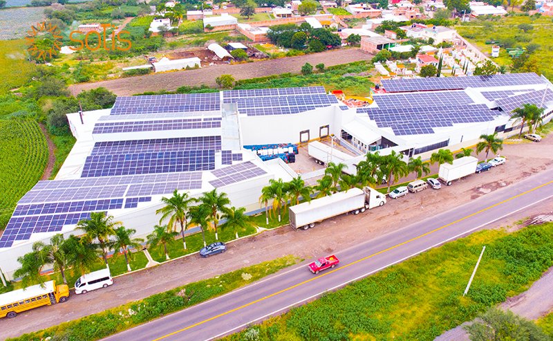 Solis_Inverters's tweet photo. #Soliscases in #Mexico As the heart of the system, 3 Solis 80kW inverters at 440v and 4 Solis 60kW inverters at 220v, perfect for the Mexico #grid, continuously transmit power to the factory to realize energy transformation and cost-saving. https://t.co/s6j2OZEcJj