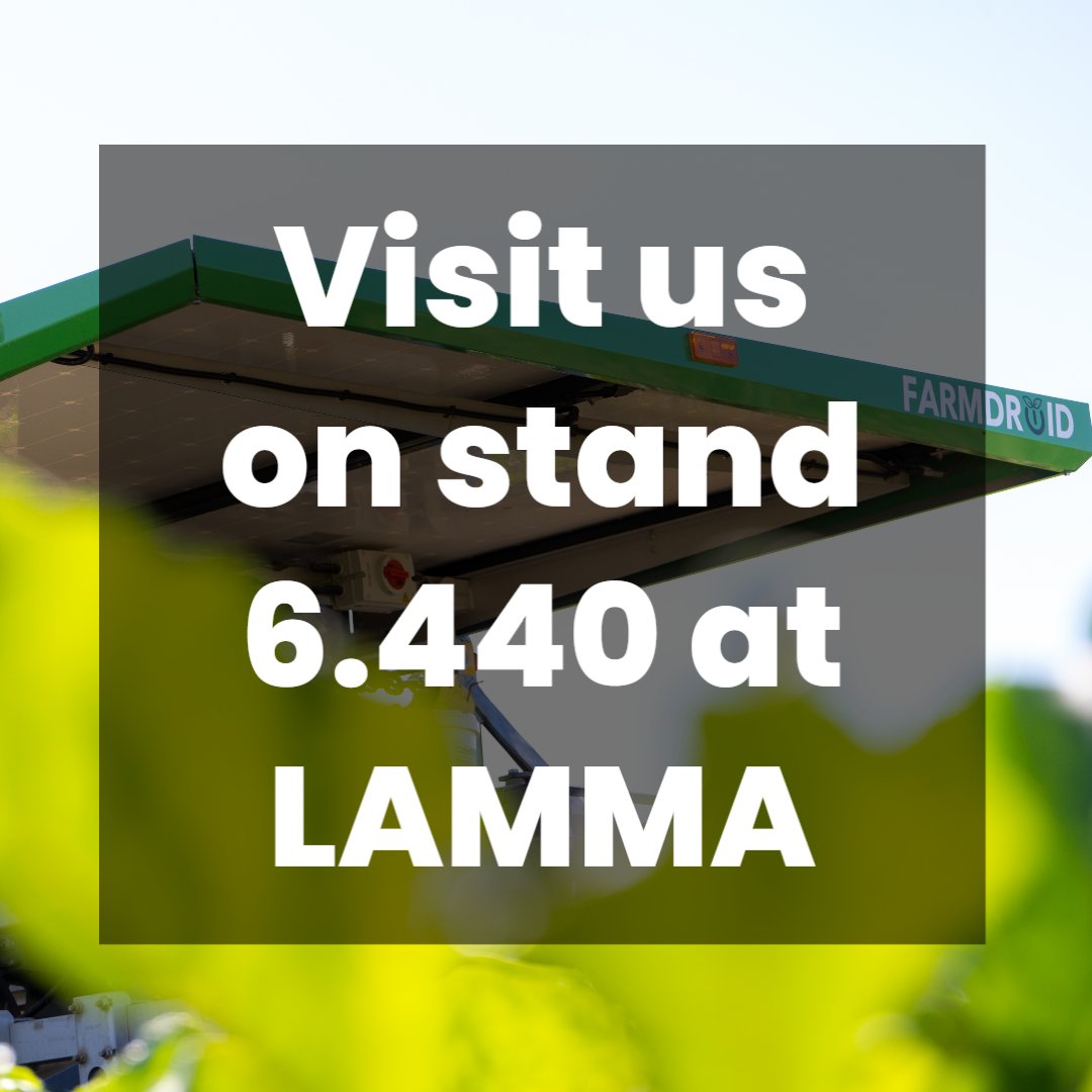DroidFarm's tweet photo. In less than a week, this year's @lammashow will kick off! You can visit us at @OPICOag's stand (Hall 6, stand 6.440), where we'll be showcasing the robot.
Are you also going to LAMMA? Let us know! 😊
#LAMMA23 https://t.co/FPHKAAoCmB