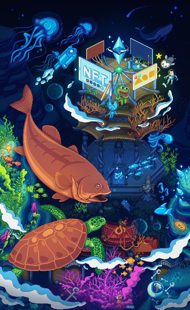 Gm frens✨❤️
💎Treasures Under the Sea💎
owned by Xnes 🐸#NFTCommmunity #pixelart  #frogfam