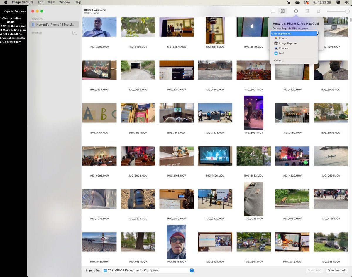 howardruns's tweet image. I use #ImageCapture regularly 2

- transfer videos (manually selected) from @Apple #iPhone 2 #Mac
- bulk delete selected images from #iPhone

U can
-transfer images directly 2 any connected drive
-sort by multiple parameters

I haven&apos;t used any of the apps automated functionality