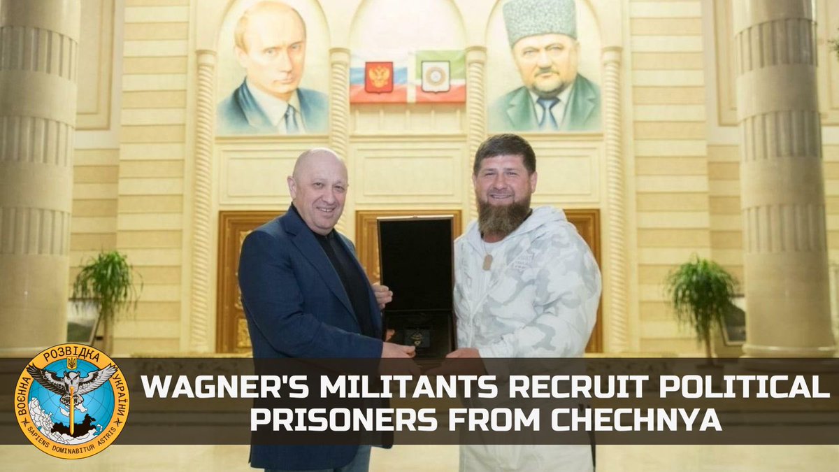 DI_Ukraine's tweet photo. #DIUinforms

‼️ According to the information of the @DI_Ukraine, the russian PMK Wagner began to recruit prisoners from the correctional institutions of the Chechen Republic of the russian federation, most of whom were sentenced on political motives.

🔗 https://t.co/DLeZVHEG0I https://t.co/kcp2iAaeVB