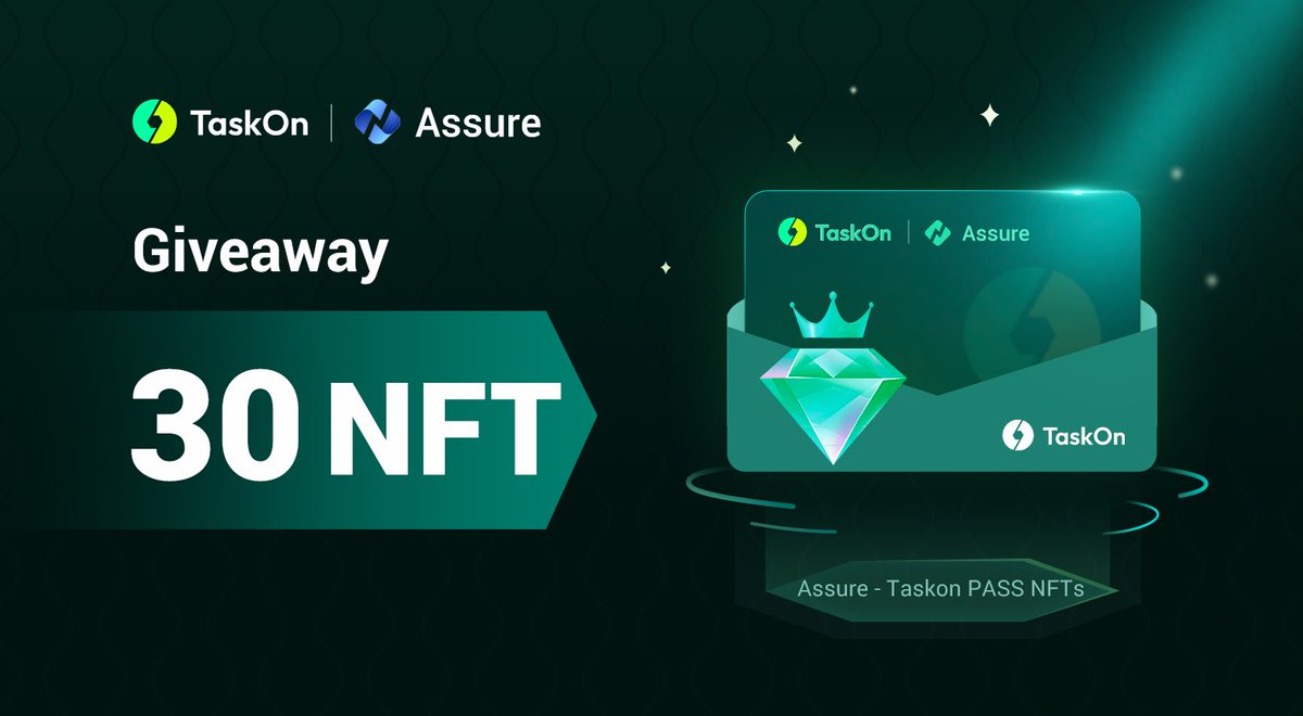 taskonxyz's tweet photo. 🥳Here comes #TaskOn x @Assure_pro special #giveaway!
 
🎁 30 Assure-TaskOn PASS #NFT + #EXPs
⏰ Jan 5th 8:00 - Jan 8th 8:00 (UTC)  
 
👀Complete simple tasks to WIN BIG ⬇
✅https://t.co/4OJXCwhrbn
 
#Web3 #AssureWallet #airdrop https://t.co/BwGtk0JJiS