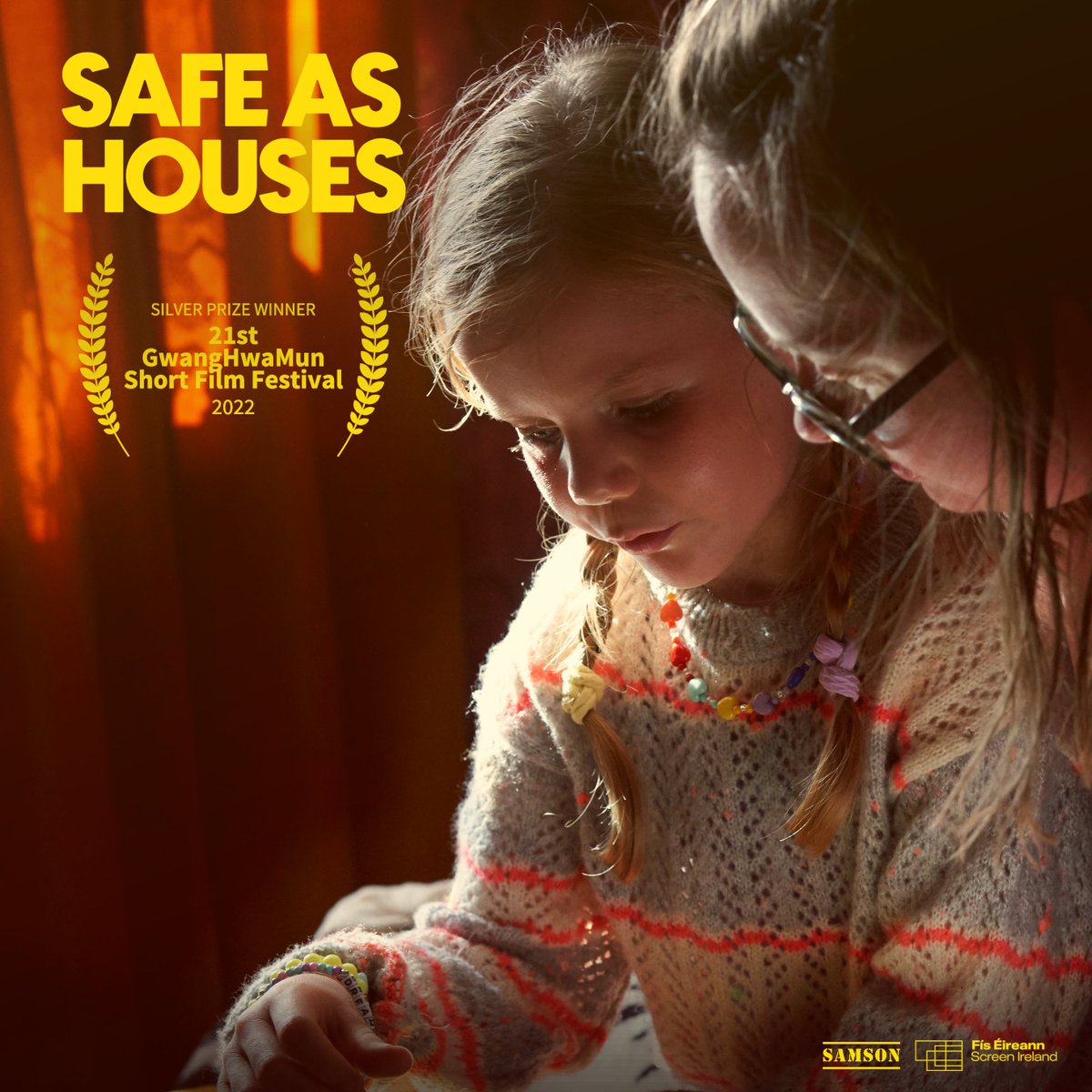 SafeasHousesSF's tweet photo. We are delighted that Safe as Houses has won the Silver prize at the 21st GwangHwaMun Int. Festival (Former Asiana) in Korea, out of 333 international entries.

Congratulations to the Gold Winner @soaresfilm and the Bronze Winner Kim Suhyeon.

@ScreenIreland @gisff_official https://t.co/3iQ6dhhgGP