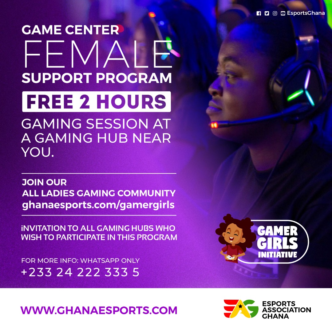esportsGhana's tweet image. 🇬🇭  🇬🇭 .    .   esports inclusiveness, females game too #EAG
#2hrs #CampaignGamingLady 

@DabiDiamond @ESportsANews  @GE_Federation @Sen_Games @KenyaPubg @GeauxPlayES @CogaEsport237 @IeSF_Master @redscorpiongh @YouTubeCreators @gamrafrica @primeautoesport @techxhubIMEA @Kwec1256