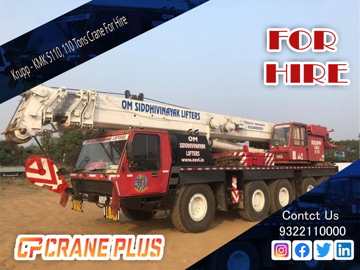 crane_plus's tweet photo. Krupp - KMK 5110, 110 Tons Crane For Hire
#craneplusindia #craneforsaleandhire #cranesinindia #Craneworld
https://t.co/NTyQAWtdt5 https://t.co/62KDi1k1BV