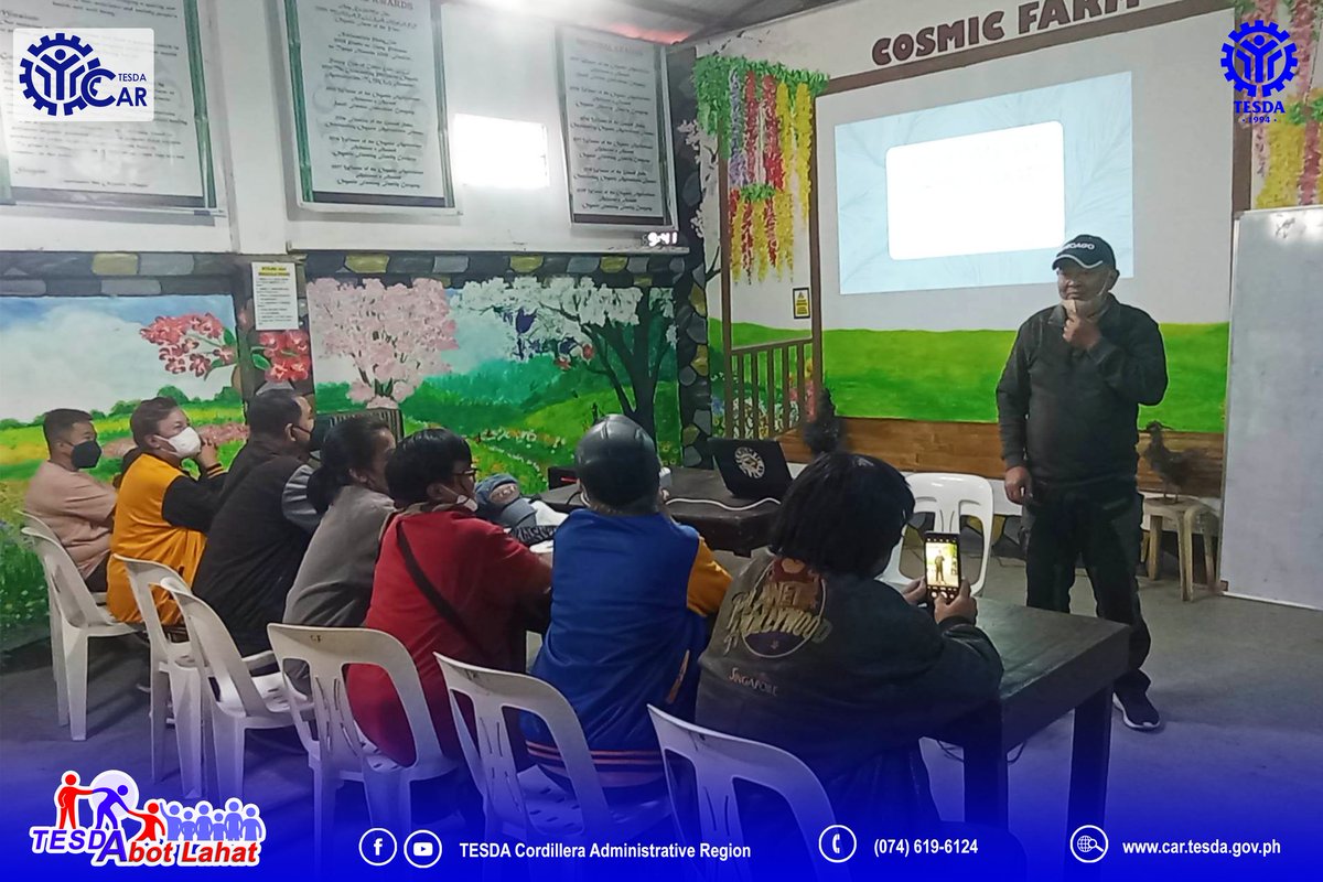 tesdaofficial's tweet photo. TINGNAN: Noong January 4, dumalo ang 20 barangay officials mula sa Middle Quarry Rock, Baguio City sa isinagawang pagsasanay sa Organic Fertilizer Production, na pagpapatibay ng napapanatiling mga kasanayan sa pagsasaka sa COSMIC Farm.
#LevelUpSaTESDA https://t.co/ACUXoqNilc