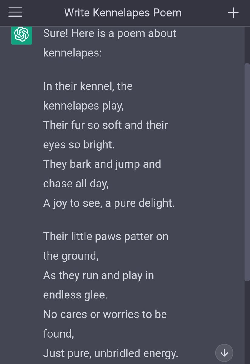 A poem about Kennelapes