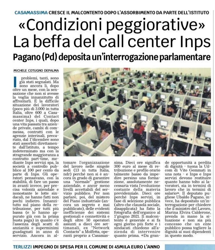 UilcomPuglia's tweet photo. La @UilcomPuglia ringrazia L'on. @ubaldopagano per l'attenzione verso la situazione dei lavoratori e delle lavoratrici di Inps Servizi Spa. L'internalizzazione del CCM INPS deve essere una opportunità per tutt*!
La POLITICA DEVE INTERVENIRE! 
#piudirittimenodisuguaglianze https://t.co/Hy4o4gw6lb