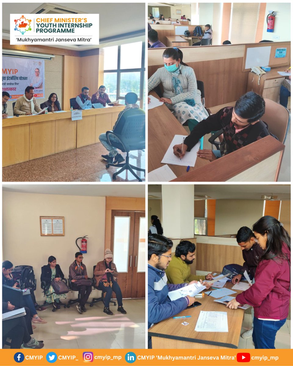 CMYIP_'s tweet photo. #Interviews 
Second day-
साक्षात्कार में दिखी युवाओं की तैयारी
प्रदेश विकास में देंगे अपनी भागीदारी
#MukhyamantriJansevaMitra 
#internships @nss_hamidiya https://t.co/qZhzOZ8fg4