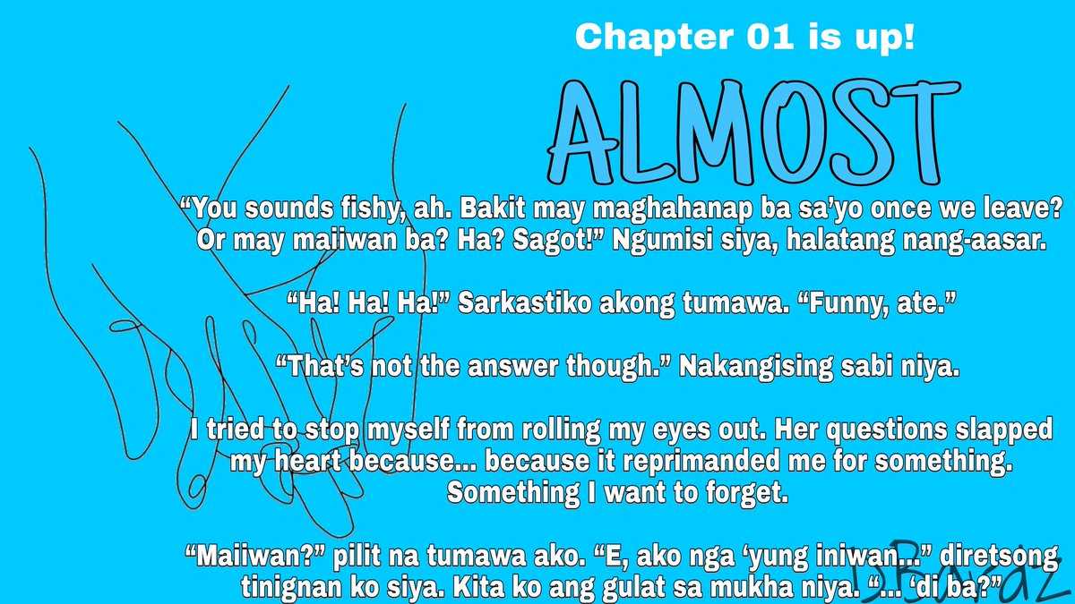 Dbardz27's tweet photo. Almost 01 is up! You can read it free on wattpad #wattpadstories #wattpas #dbardz #dbardzstories #storypromotion #storyrecommendation https://t.co/EIKU7VZZZ8
