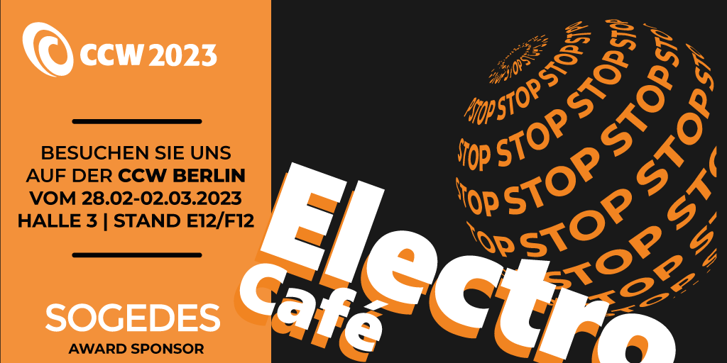 Electro Café – the place to be! 
Treffen Sie uns auf der #CCWberlin und sprechen Sie mit uns über AI, ACD, smart IVR, Voicebots, Contact Center Lösungen bei einem leckeren Kaffee: bit.ly/3BLJcFT
#CX #AI #CCW2023