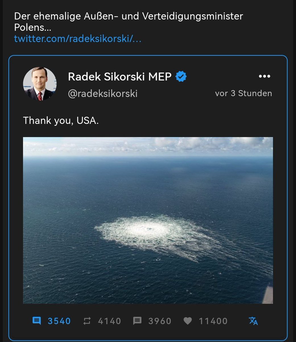 Jerusalema_AH_4's tweet photo. @Zombmoehre @Bundeskanzler Kann ich nicht sagen ob d Olaf korrupt ist.

Ein Kanzler d aber keine #rote_Linien mehr kennt ist in einer Demokratie unwürdig.

Bei d Gelegenheit d Frage Herr Kanzler: Wer hat #Nordstream gesprengt?

Wenn es d böse #Russe gewesen wäre, hätten sie es doch schon längst gesagt.

🇮🇱 https://t.co/VLDcO0sTAe
