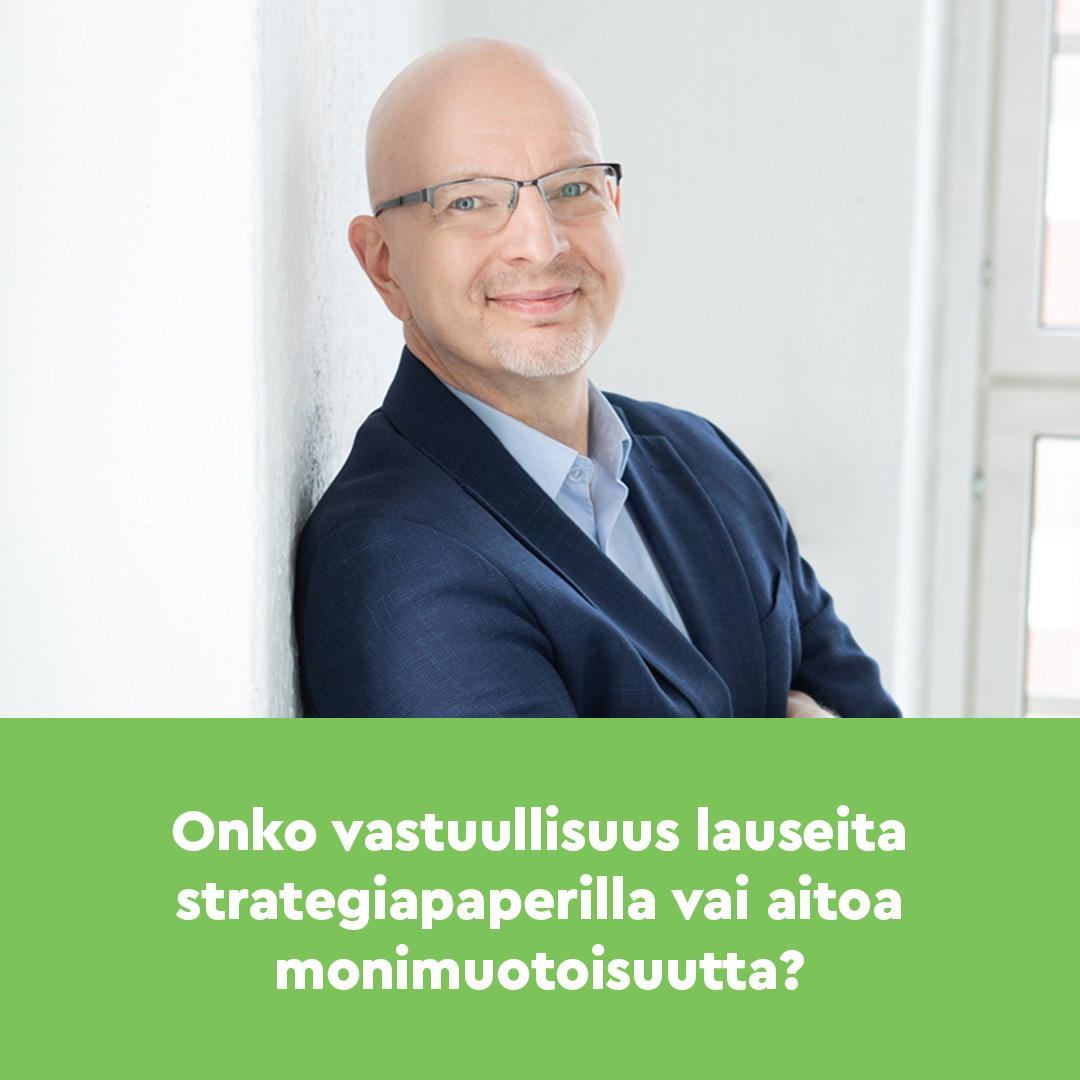 Lauseita strategiapaperilla vai aitoa monimuotoisuutta? 

Rastor-instituutin Topi Järvinen pohtii vastuullisuuden ja diversiteetin vaikutusta osaamiseen ja kilpailukykyyn. 

rastorinst.fi/rastor-institu…

#vastuullisuus #diversiteetti #tunnistettavamuutos #rastorinstituutti