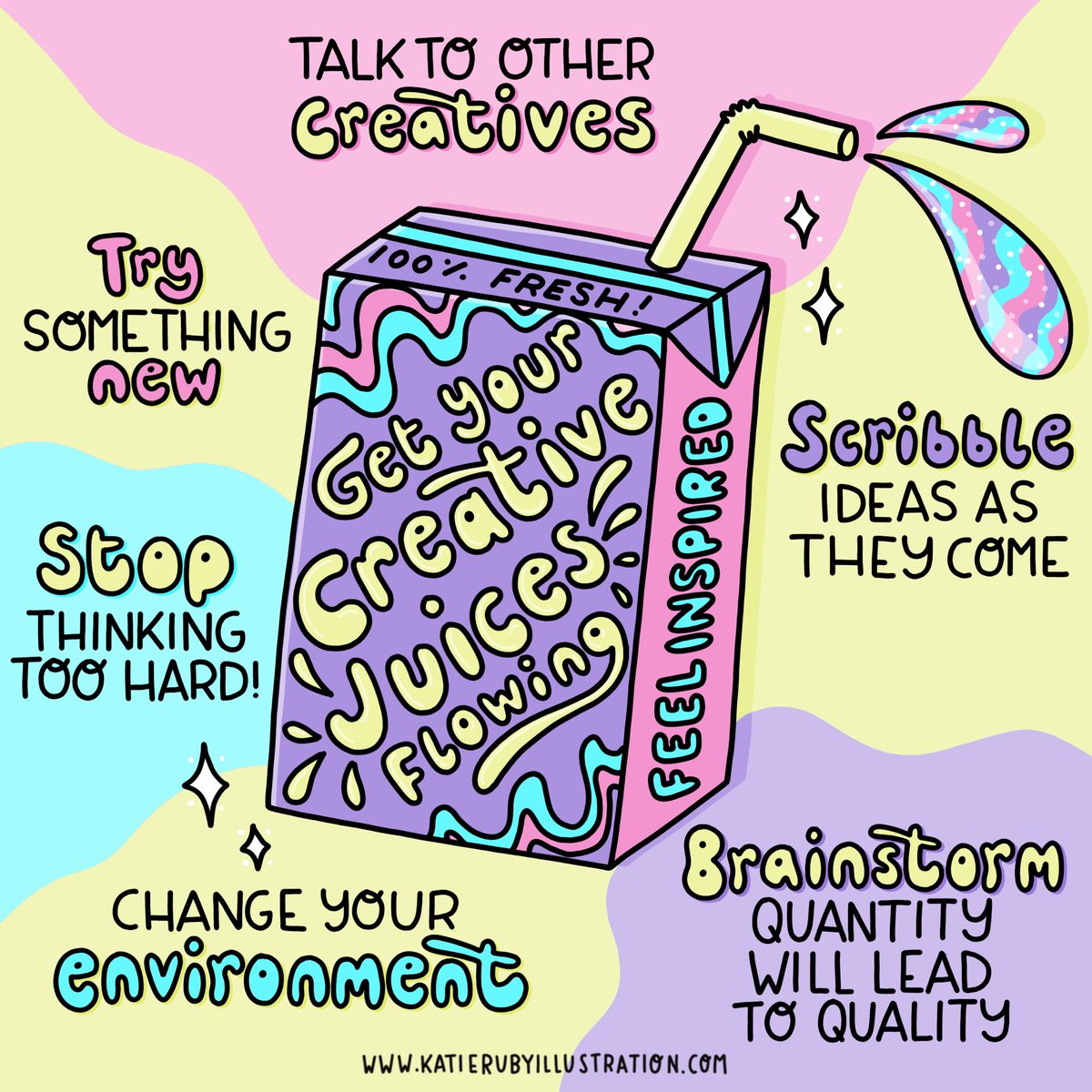 KatieRubyMiller's tweet image. Getting creative after some time off can be hard work! But once those juices are flowing I’ll have all the ideas but no time to complete them! 

#creativity #creativejuice