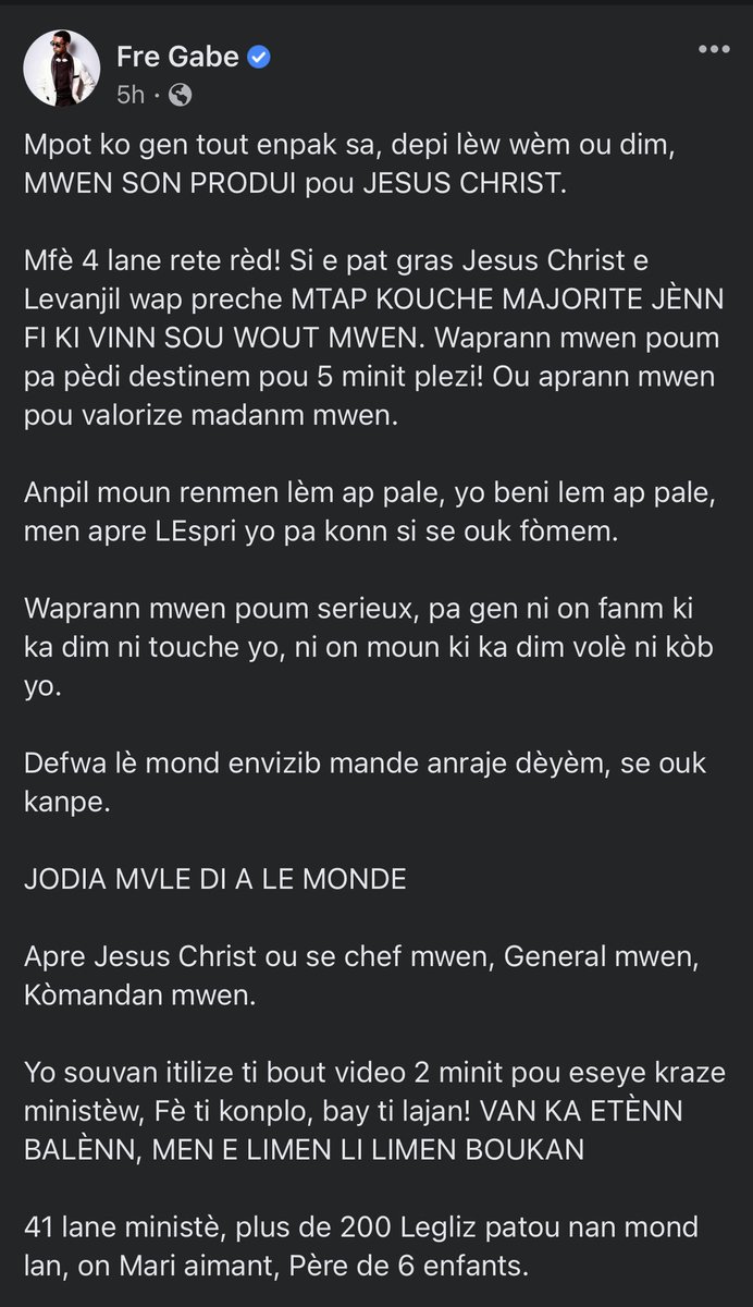 UneInfos's tweet photo. Reyaksyon Frè Gabe sou dosye Past Armel la
Sa nou panse nou menm fan yo???
#levanjil
#medyachretien
#Eglise医生
#ministèredescultes
#fregabe
#Dellybenson
#hollymusic https://t.co/Bex1NWB0nT