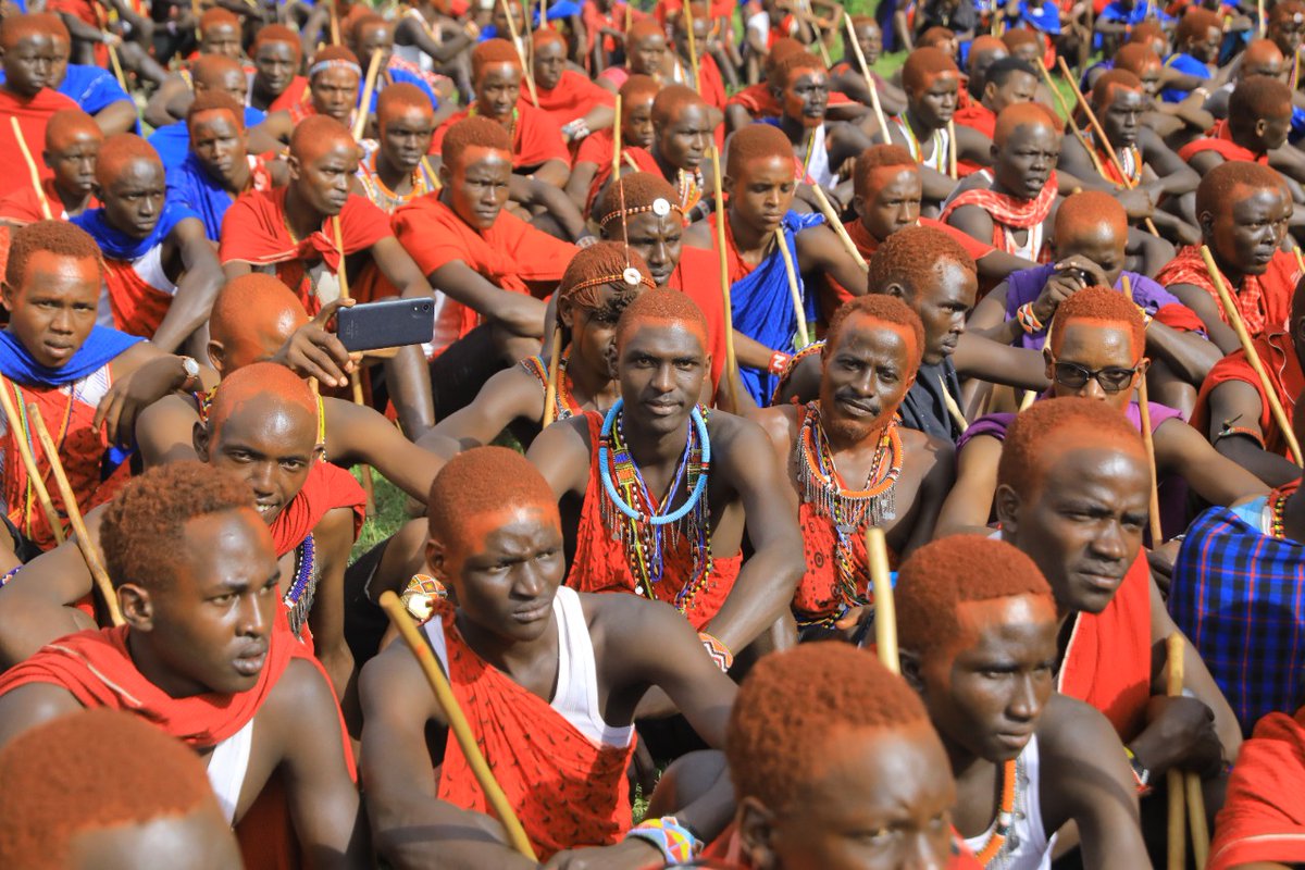 magicalkenya's tweet image. Preservation of culture: Tourism PS John Ololtuaa addresses the Masai Morans at Osononi location in Transmara, Narok  County, ahead of their graduation to adulthood next week . The event was attended by Maa community leaders.#magicalkenya #RediscoverTheMagic
