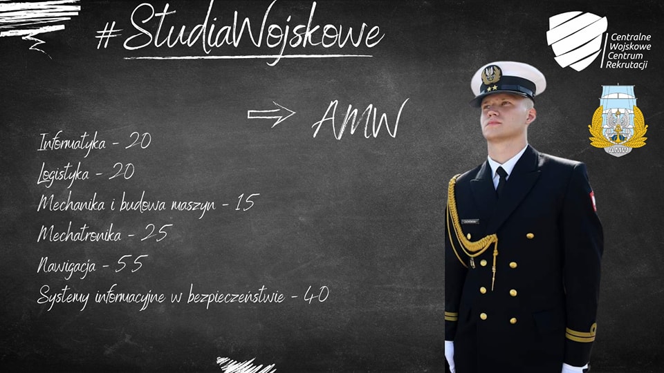 WCR_Sanok's tweet photo. 📣📣#Kierunki #StudiaWojskowe
Poznaj limit przyjęć na studia na określonym kierunku w Akademia Marynarki Wojennej w Gdyni 👀👇
🔸️🔹️🔸️🔹️
#DołączDoNas na 📲https://t.co/iS6rLR0bD4
#WojskoPolskie #JesteśmyTwojąArmią https://t.co/0nkRiuJAJy
