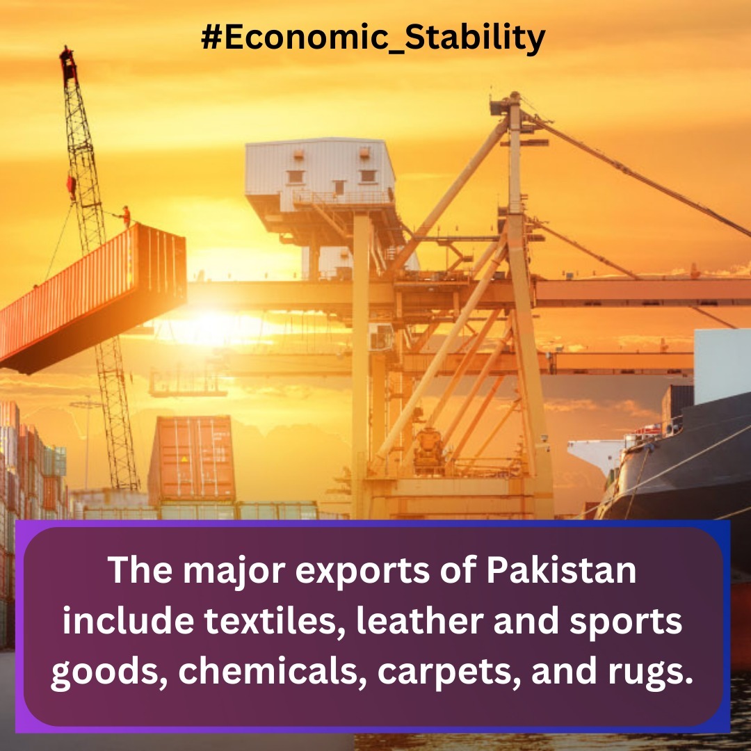 GB_Updatess's tweet photo. #Economic_Stability
The major exports of Pakistan sports goods carpets and chemical. https://t.co/BX3Tm3N03z