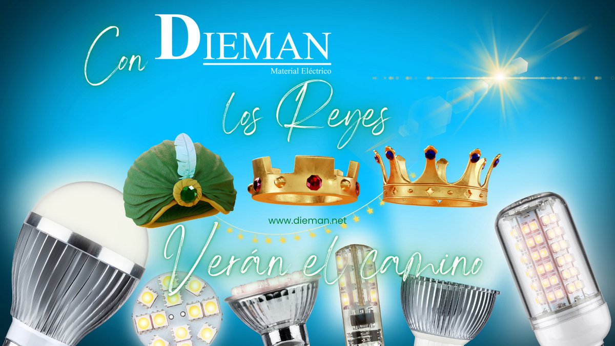 DiemanSA's tweet photo. Al igual que la luz de la Estrella de Belén simboliza la fe y la esperanza que nos guían a todos... en Dieman ayudamos a los Reyes Magos a ver el camino. ¡FELIZ NOCHE! 👑👑👑
#feliznochedereyes
#Dieman #MaterialEléctrico #DiemanAlbacete #DiemanLorca #DiemanMurcia #PolígonoRomica https://t.co/SZ9pBgeWcG