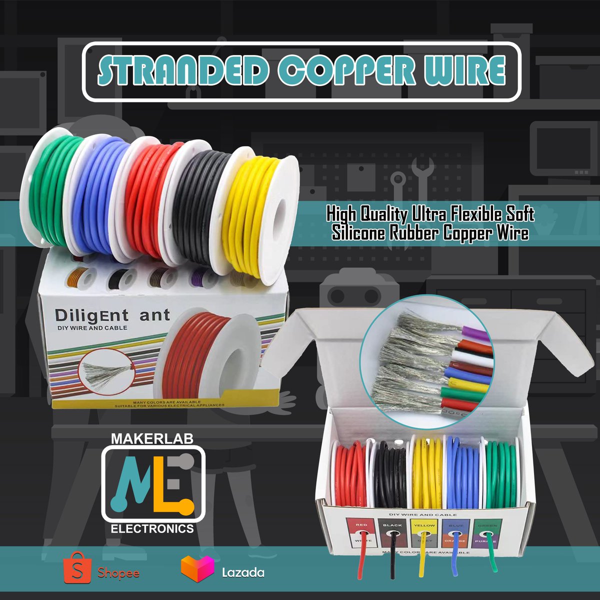 makerlab_e's tweet image. Looking for quality wires?🤔
Syempre meron kami nyan! Naka-set na sya with multiple colors. 

Siguradong magagamit mo sa project mo sa school o sa bahay!
Shopee: bit.ly/3YRR8iA
Lazada: bit.ly/3VtG4VV

#MakeItMakerlab #MakerlabElectronics